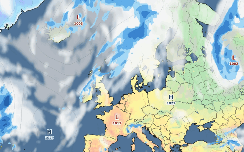 16-day animated forecast maps